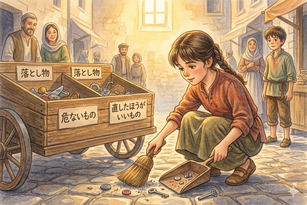 見つけたのは落とし物だけじゃない 〜広場のほうき当番〜